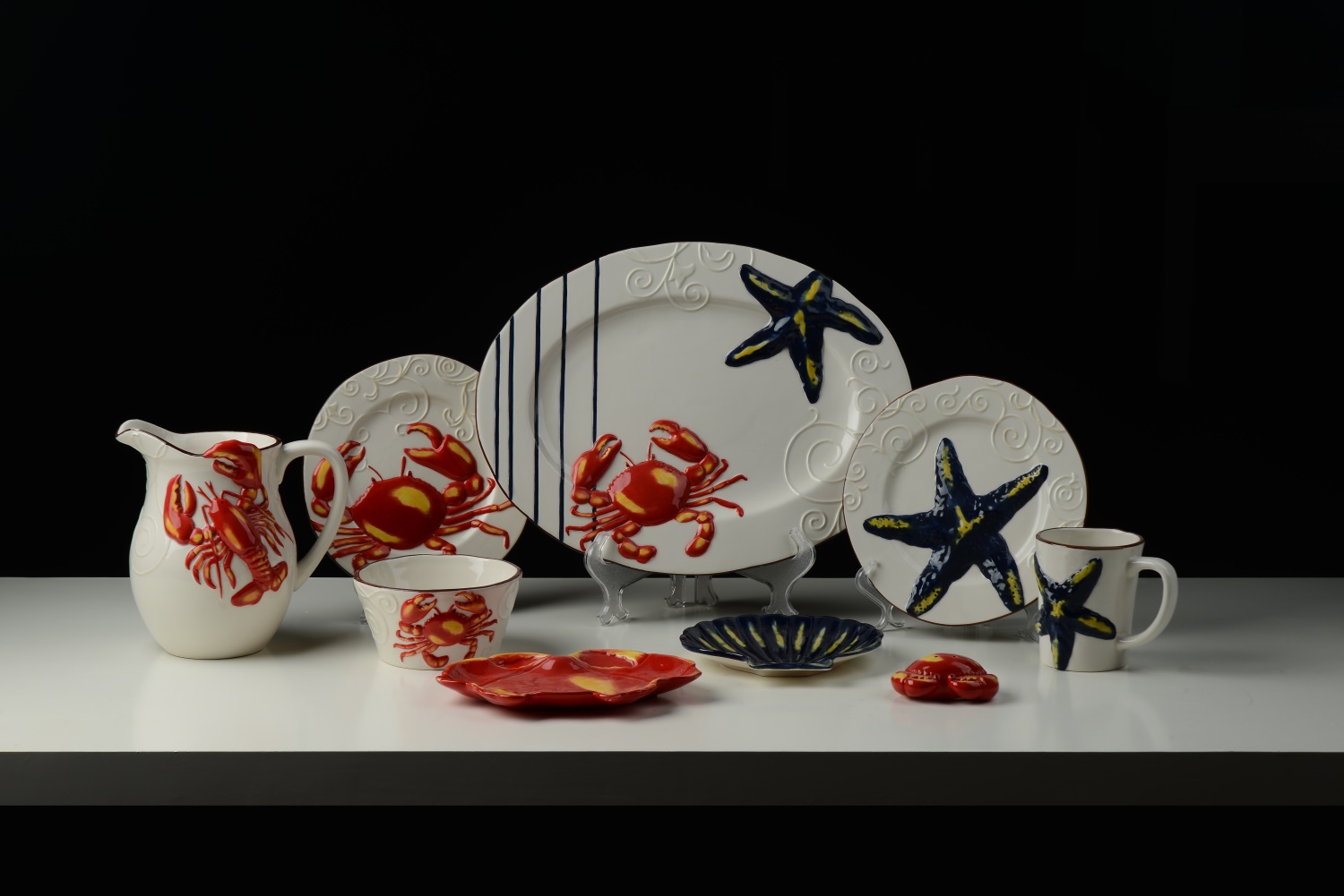 Coastal Ceramic Bowls & Plates Collection
